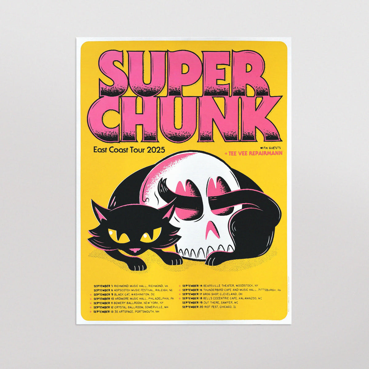 Superchunk Fall East Coast Tour Poster