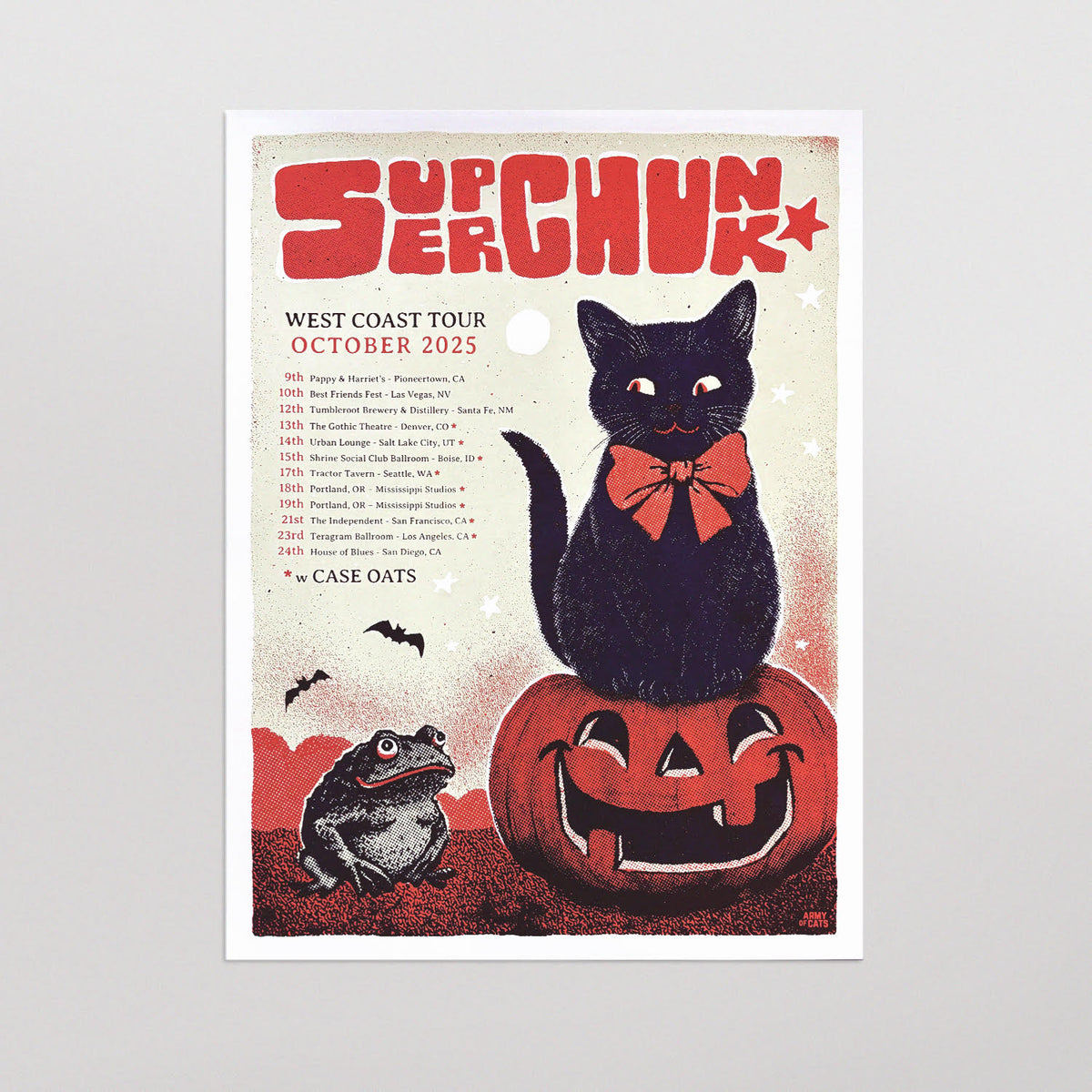 Superchunk Fall West Coast Tour Poster